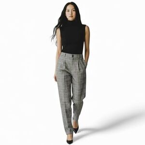 Vintage Giorgio Sant Angelo Houndstooth Plaid Pants - High Waist Trouser - Sz 10